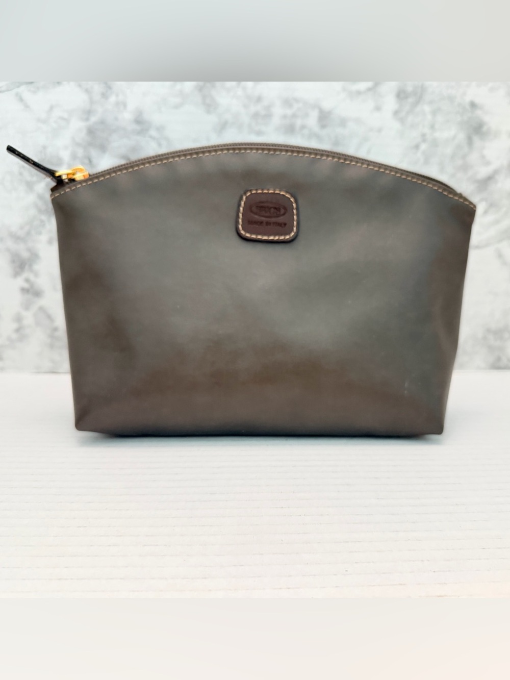 Bric's Brown Italian Leather Toiletry Pouch